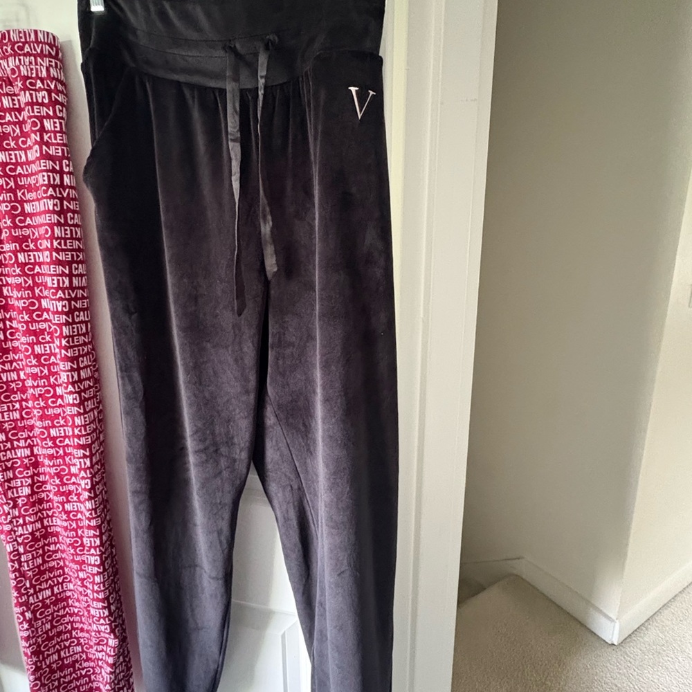 Victoria's Secret Black Velvet Pants